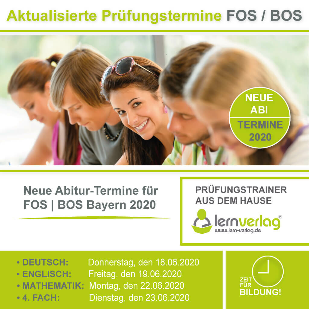 Aktualisierte Prüfungstermine FOS BOS Bayern 2020