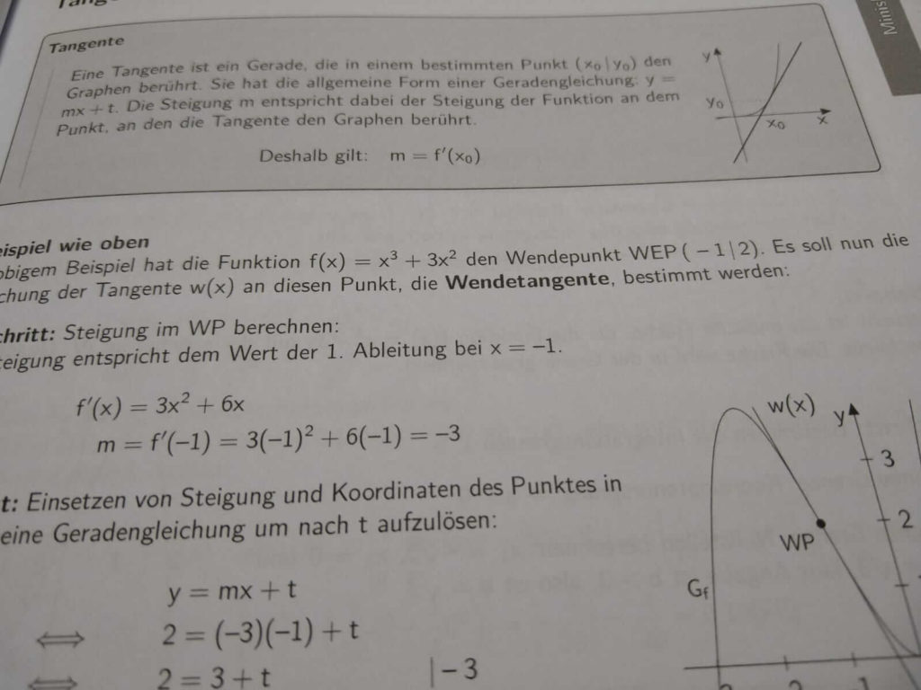 Tangenten FOS 12 Mathematik Nichttechnik