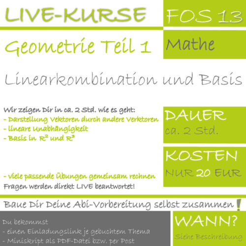 FOS 13 Mathe LIVE-EVENT Analytische Geometrie Teil 1