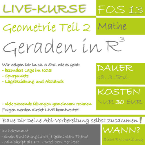 FOS 13 Mathe LIVE-EVENT Analytische Geometrie Teil 2