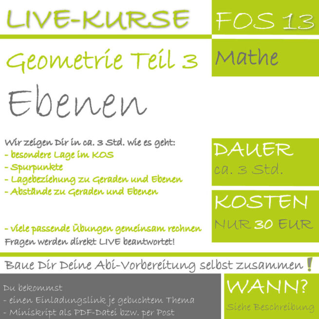 FOS 13 Mathe LIVE-EVENT Analytische Geometrie Teil 3