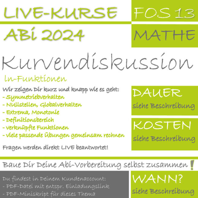 FOS 13 Mathe LIVE-EVENT ln-Funktionen Kurvendiskussion