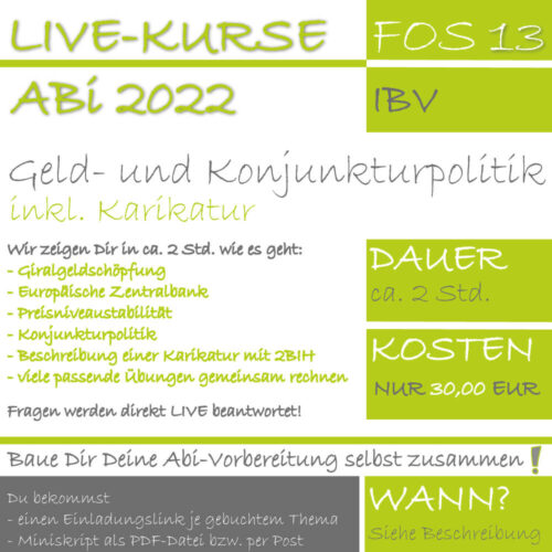 FOS 13 IBV LIVE-KURS Geld- und Konjunkturpolitik lern.de GoDigital