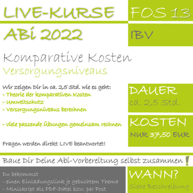 FOS 13 IBV LIVE-KURS komparative Kosten lern.de GoDigital