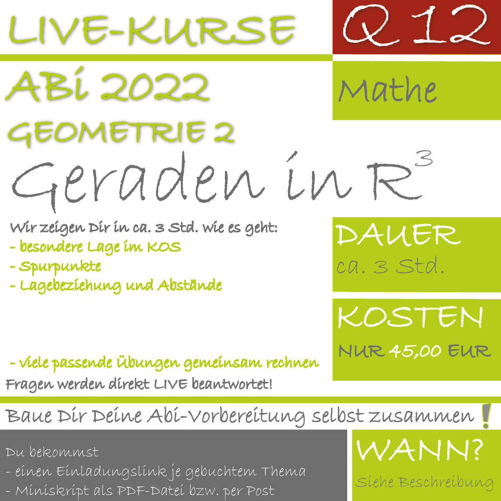 Abitur-Vorbereitung Q12 Geraden und Ebenen