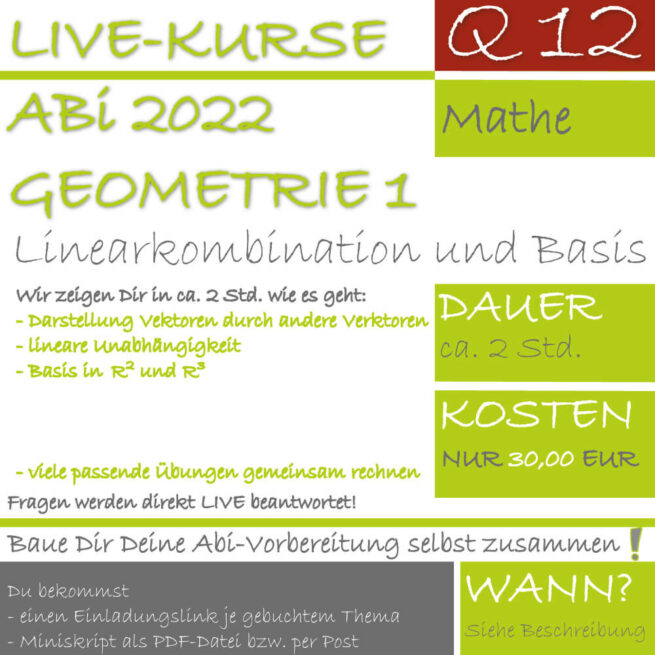 Abitur-Vorbereitung Q12 Linearkombination