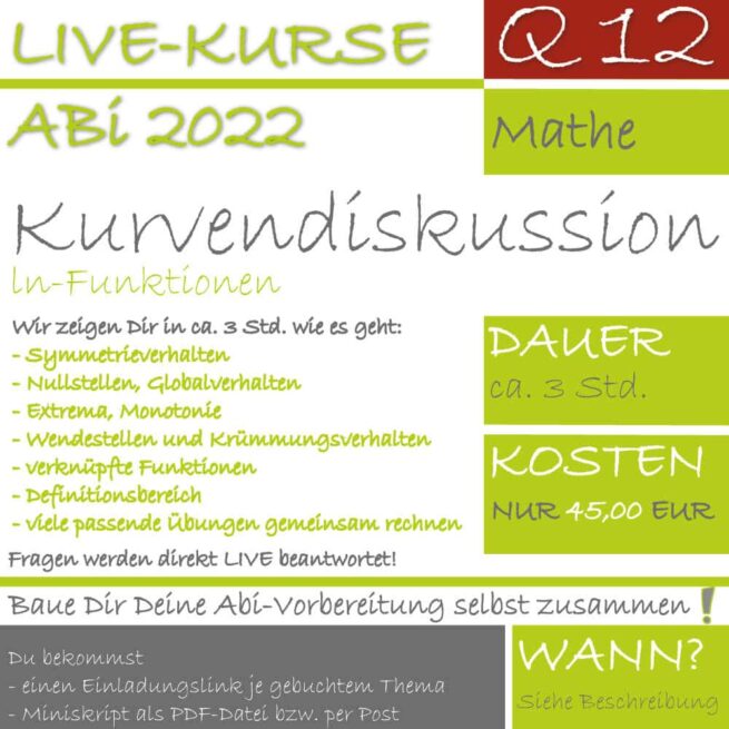 Abitur-Vorbereitung Q12 Kurvendiskussion ln-Funktionen