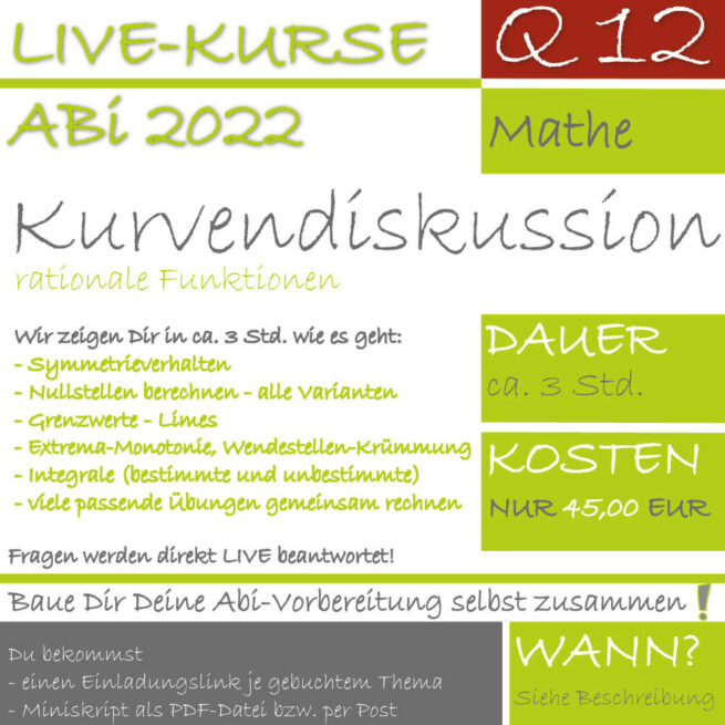 Abitur-Vorbereitung Q12 Kurvendiskussion