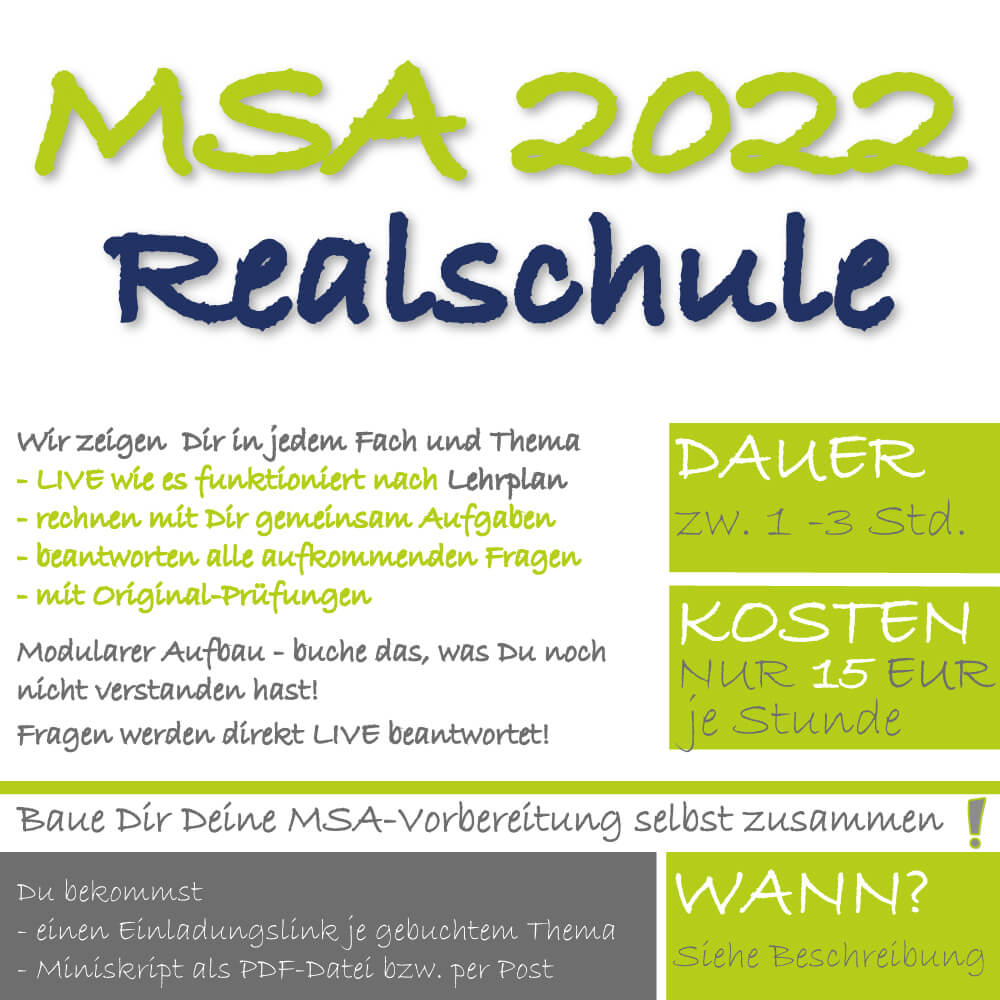MSA 2022 Realschule