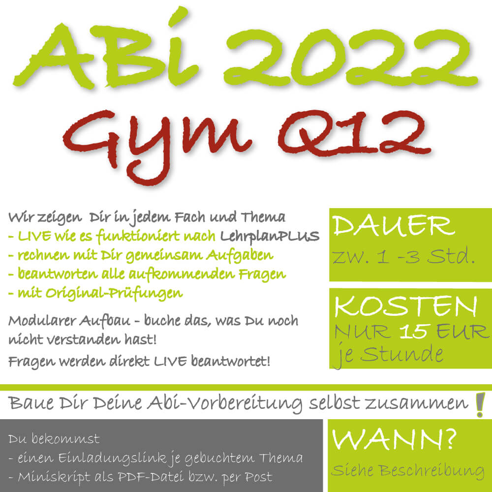 Abitur-Vorbereitung Gymnasium Q12