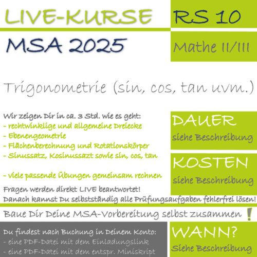 MSA 2025 Realschule Trigonometrie