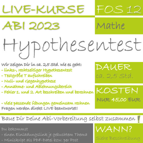 FOS 12 Mathe LIVE-EVENT Hypothesentest lern.de GoDigital