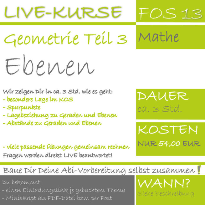 FOS 13 Mathe LIVE-EVENT Ebenen lern.de GoDigital