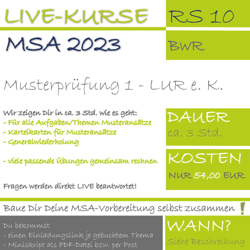 Musterprüfung 1 Realschule Bayern 2023
