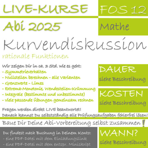 FOS 12 Mathe LIVE-EVENT Kurvendiskussion rationaler Funktionen