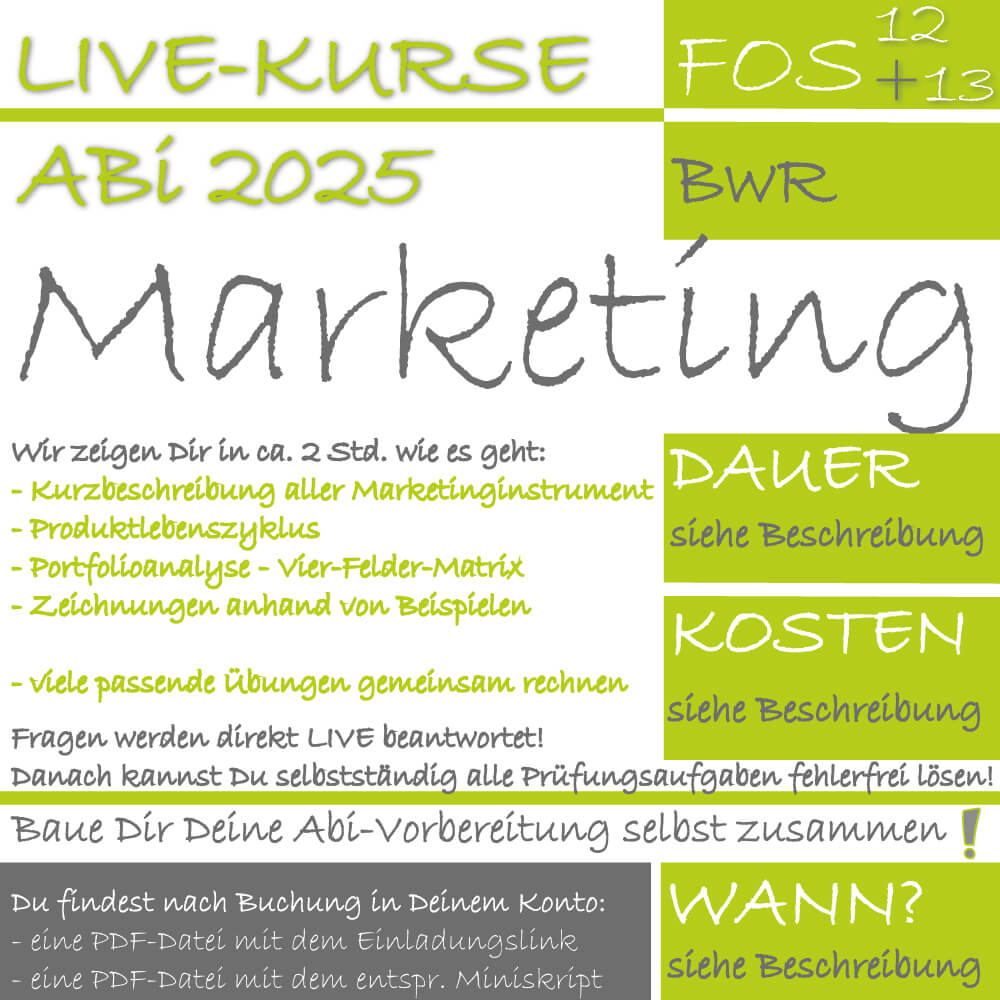 FOS 12 BwR LIVE-KURS Marketing