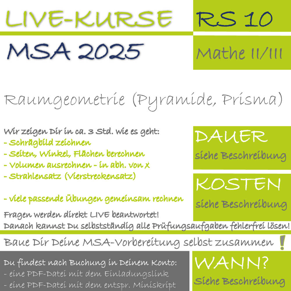MSA 2025 Realschule Raumgeometrie