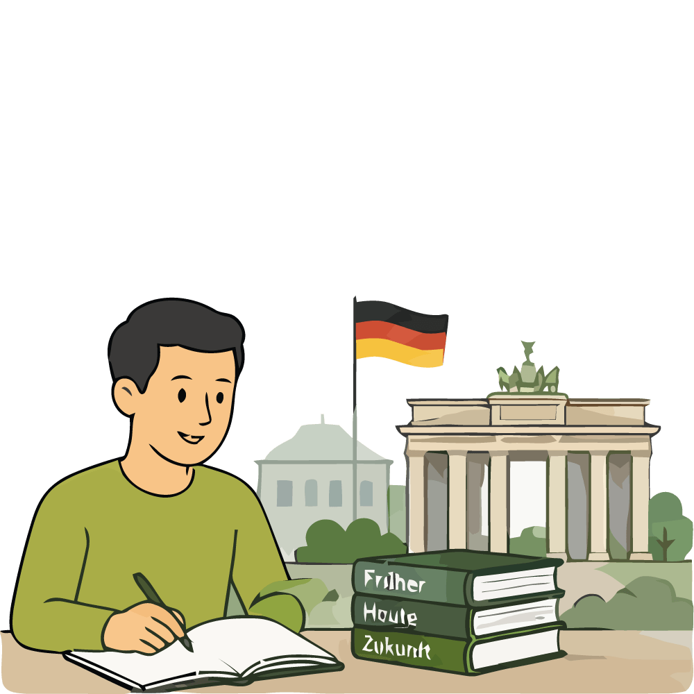 Flat-Design Illustration zur deutschen Geschichte